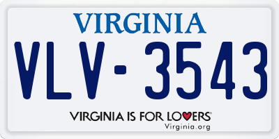 VA license plate VLV3543