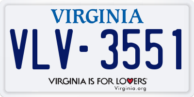 VA license plate VLV3551