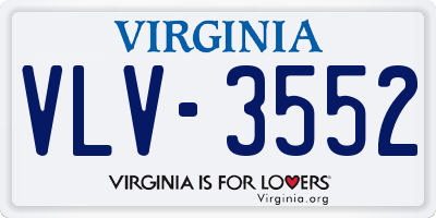 VA license plate VLV3552