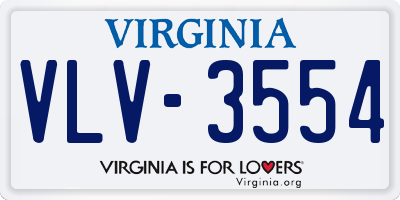 VA license plate VLV3554