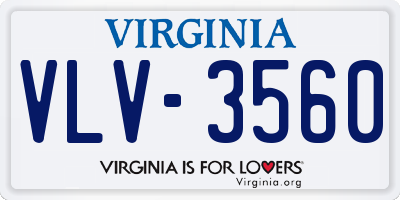 VA license plate VLV3560