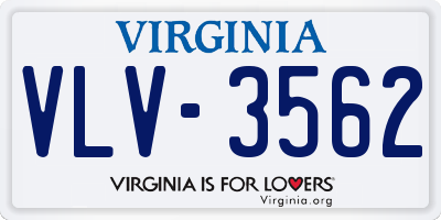 VA license plate VLV3562