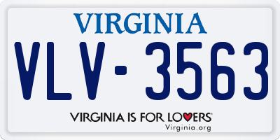 VA license plate VLV3563