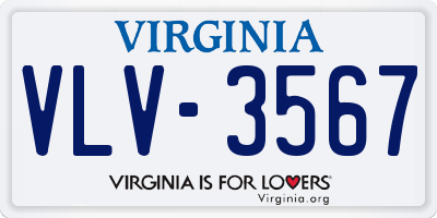 VA license plate VLV3567