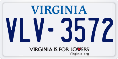 VA license plate VLV3572