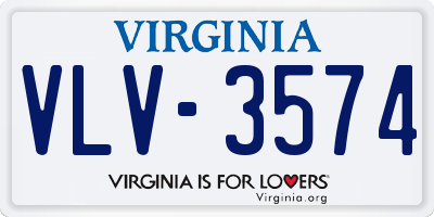 VA license plate VLV3574