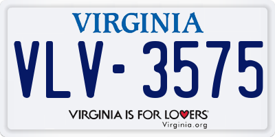 VA license plate VLV3575