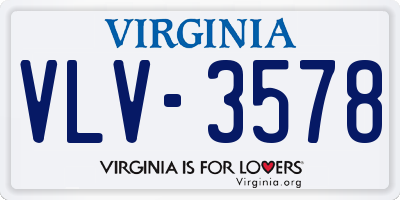 VA license plate VLV3578