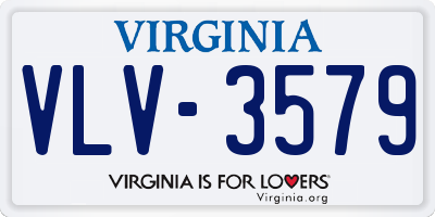 VA license plate VLV3579