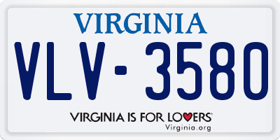 VA license plate VLV3580