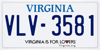 VA license plate VLV3581