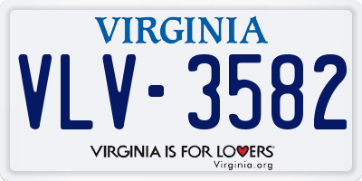 VA license plate VLV3582