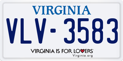 VA license plate VLV3583