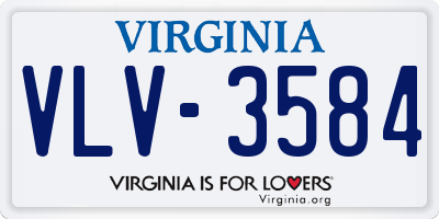 VA license plate VLV3584