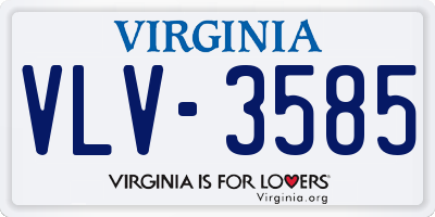 VA license plate VLV3585