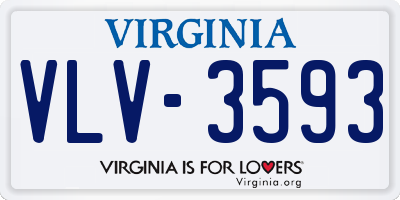 VA license plate VLV3593