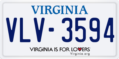 VA license plate VLV3594