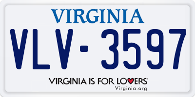 VA license plate VLV3597