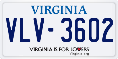 VA license plate VLV3602