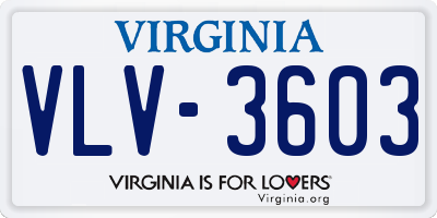 VA license plate VLV3603