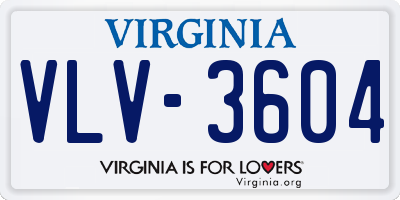VA license plate VLV3604
