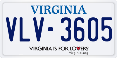 VA license plate VLV3605