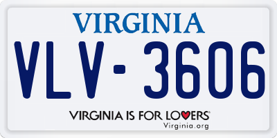 VA license plate VLV3606