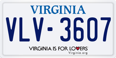 VA license plate VLV3607