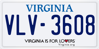 VA license plate VLV3608