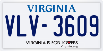 VA license plate VLV3609