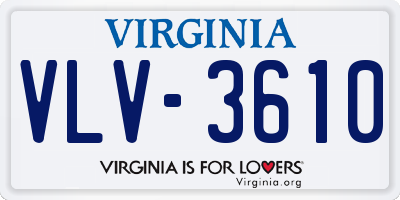 VA license plate VLV3610