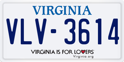 VA license plate VLV3614