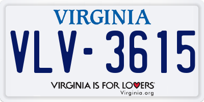VA license plate VLV3615