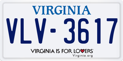 VA license plate VLV3617
