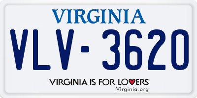 VA license plate VLV3620