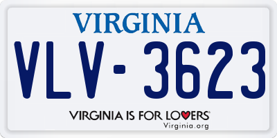 VA license plate VLV3623