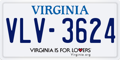 VA license plate VLV3624