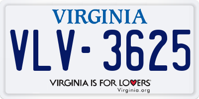 VA license plate VLV3625