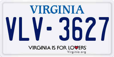 VA license plate VLV3627