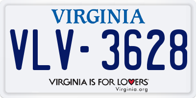 VA license plate VLV3628