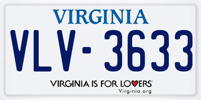 VA license plate VLV3633