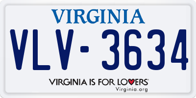 VA license plate VLV3634