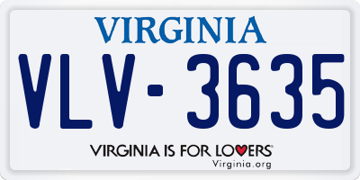 VA license plate VLV3635