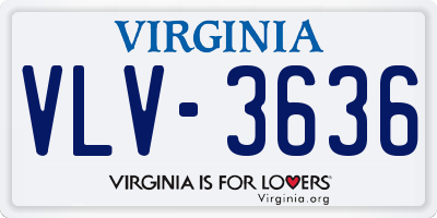 VA license plate VLV3636