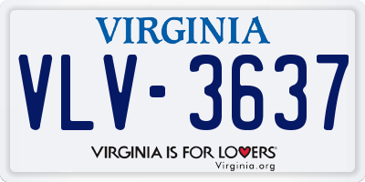 VA license plate VLV3637