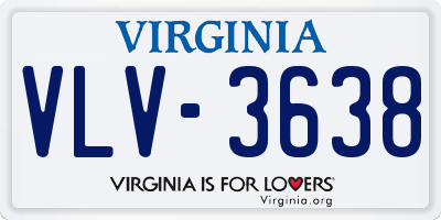 VA license plate VLV3638