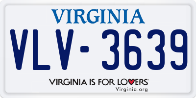 VA license plate VLV3639