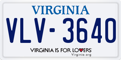 VA license plate VLV3640