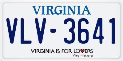 VA license plate VLV3641