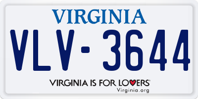 VA license plate VLV3644